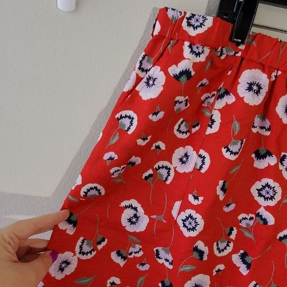 J crew linen blend floral poppy boho skirt plus XXL New - Picture 6 of 9